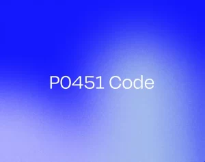 p0451 code on a blue gradient background